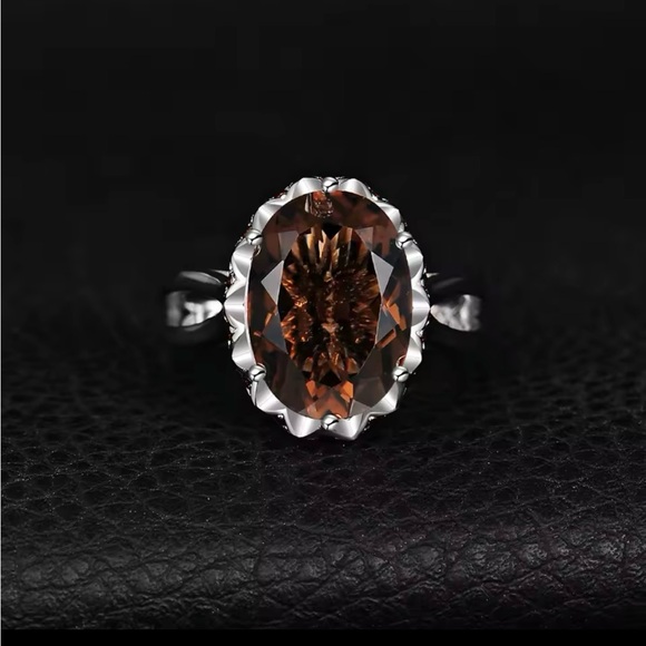 New sterling silver smoky quartz ring - Picture 1 of 4